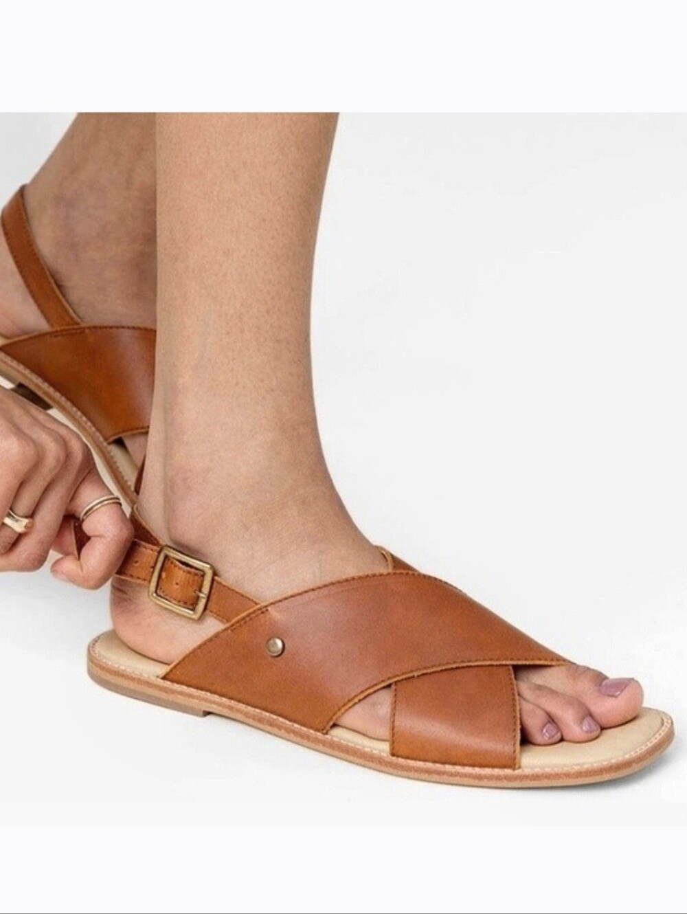 PATINA Criss-Cross Slingback Sandals US 10.5 by Portland Leather